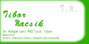 tibor macsik business card